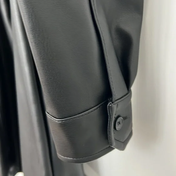 NWT French Connection Patti Long Sleeve Faux Leather Shirtdress - Picture 8 of 12